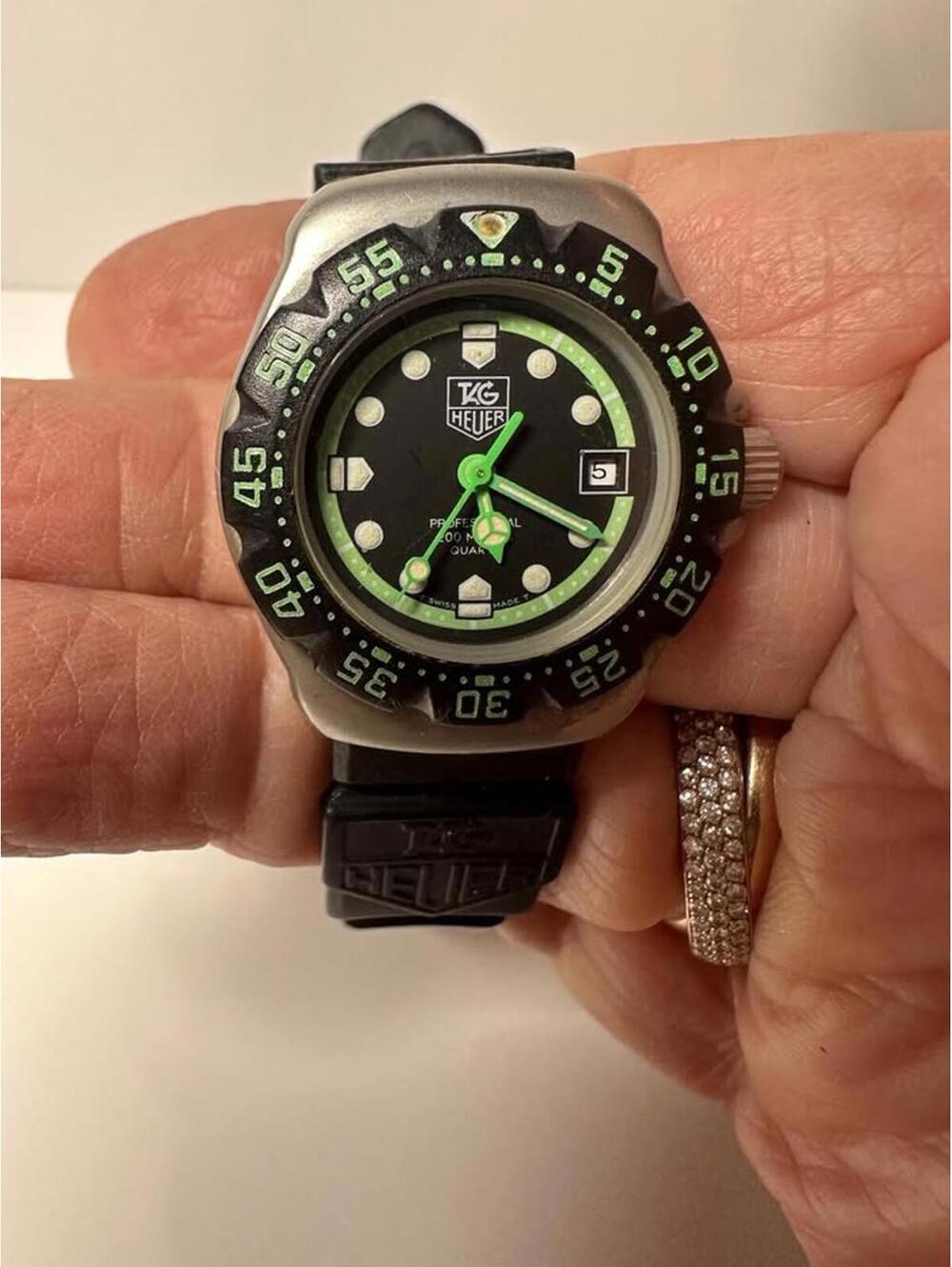 TAG Heuer Formula 1 Green & Black 28mm 375.508 Black Original Strap Ladies